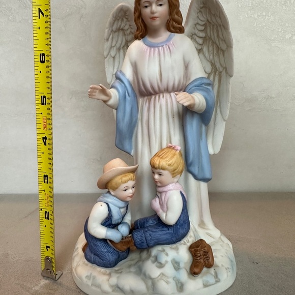 Vtg 1999 Denim Days Figurine GUARDIAN ANGEL #8822 Home Interiors EXCELLENT HOMCO - Picture 7 of 7